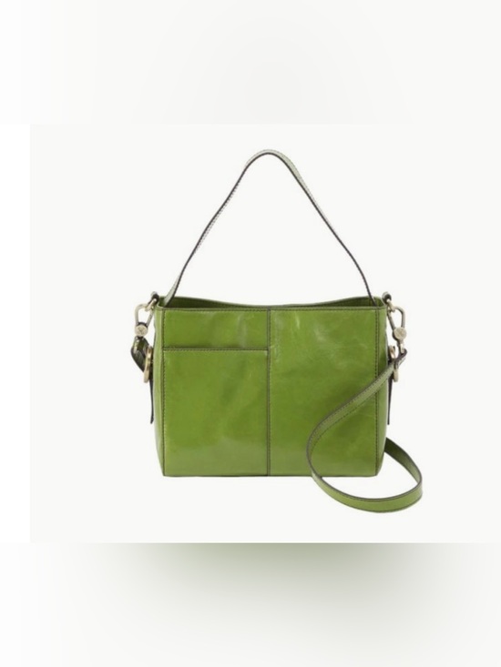 HOBO Handbags - HOBO Lime Green Leather Shoulder Bag with Exterior Pocket